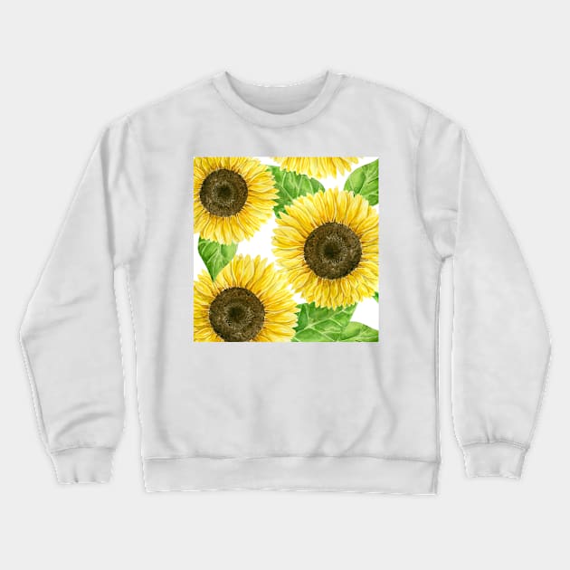 Sunflowers watercolor Crewneck Sweatshirt by katerinamk